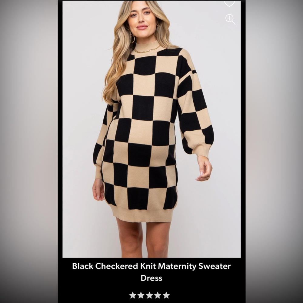 Pinkblush Maternity Checkered Sweater Dress